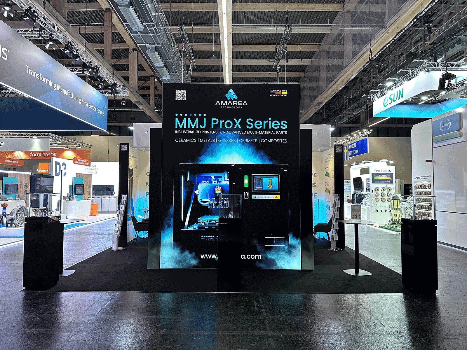 Booth Design of AMAREA Technology at Formnext 2025.
